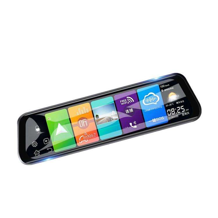 Android 8.1 Full Screen 10-Inch Rearview Mirror AR Navigation Bluetooth Driving Recorder(Internat...