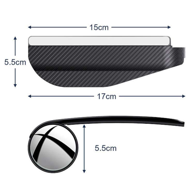 2pcs / Set Car Mirror Reversing Shield Rain Brow 2 In 1 Carbon Fiber Reflective Auxiliary Mirror ...