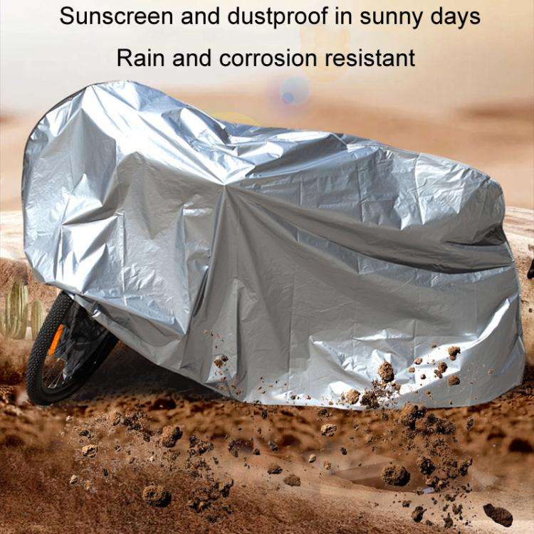 230 x 130cm Motorcycle And Bicycle Sun Dust And Rain Protection Cover(Silver Gray)