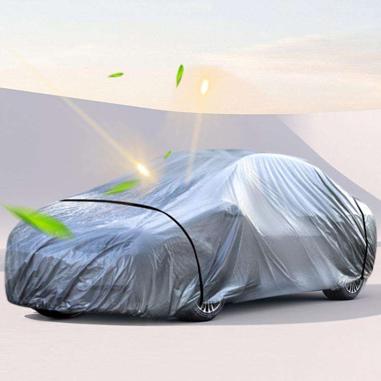 Car PE Film Waterproof And Dustproof Four Seasons Universal Coat Cover, Size: XXL(Silver Gray)