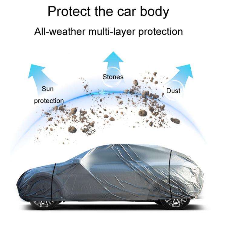 Car PE Film Waterproof And Dustproof Four Seasons Universal Coat Cover, Size: XXL(Silver Gray)