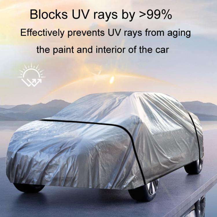 Car PE Film Waterproof And Dustproof Four Seasons Universal Coat Cover, Size: XXL(Silver Gray)
