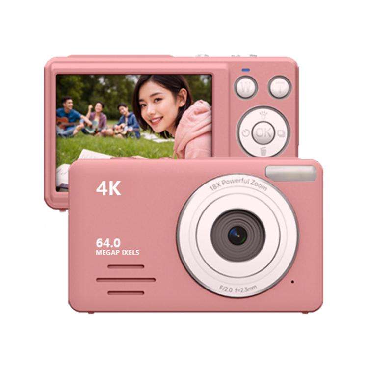 Anytek S7 4K HD Digital Camera Self-Timer Travel Camera Student Kids Card Camera(Pink)