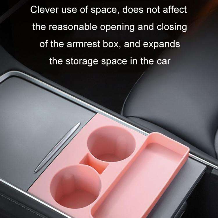 For Tesla 21-23 Model 3/Y Central Control Integrated Silicone Storage Cup Holder(Gray)