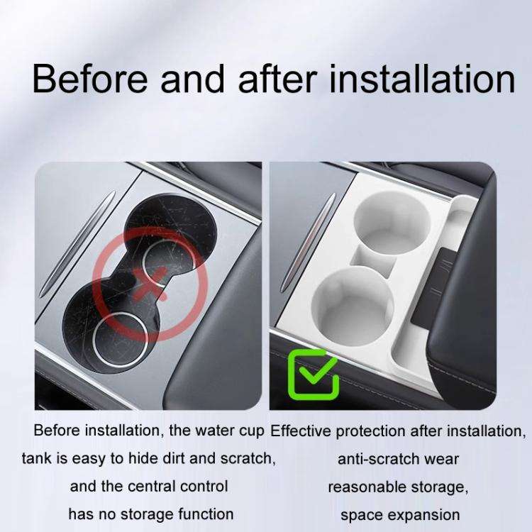 For Tesla 21-23 Model 3/Y Central Control Integrated Silicone Storage Cup Holder(Pink)