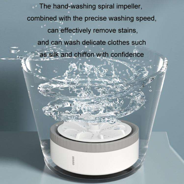 Mini Portable Underwear Socks Turbine Washing Machine, Color: Gray Standard