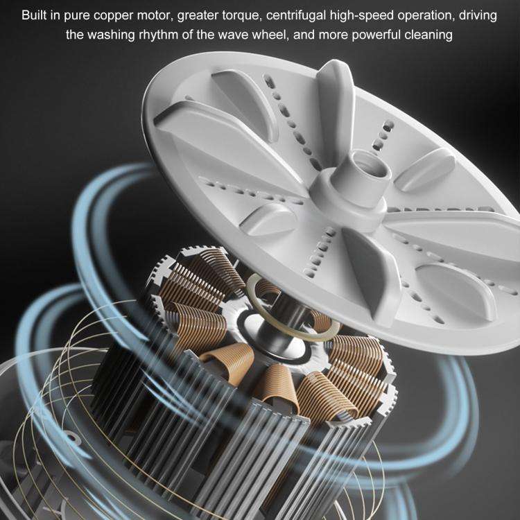 Mini Portable Underwear Socks Turbine Washing Machine, Color: Gray Three-speed Timing