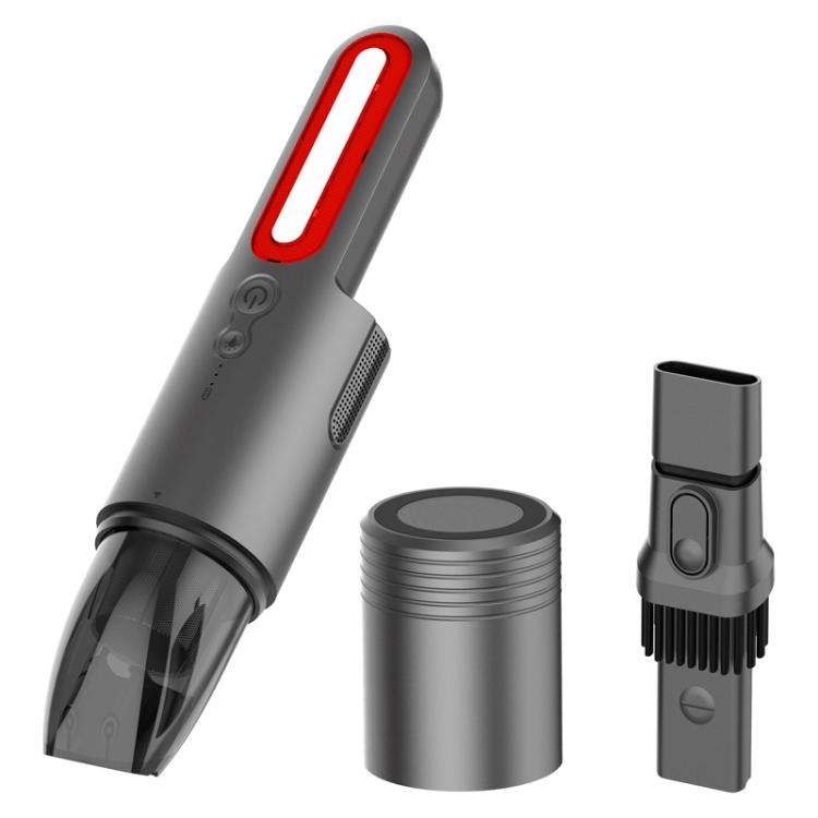V8 Car Mini Portable Powerful Suction LED Flashing Warning Light Outdoor Lighting Vacuum Cleaner