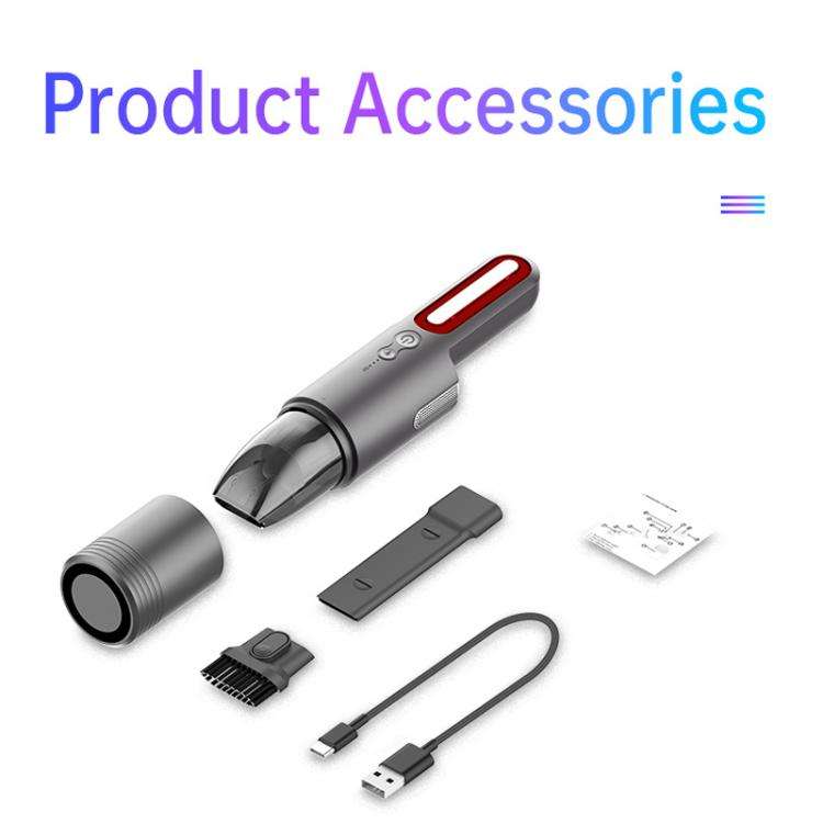 V8 Car Mini Portable Powerful Suction LED Flashing Warning Light Outdoor Lighting Vacuum Cleaner