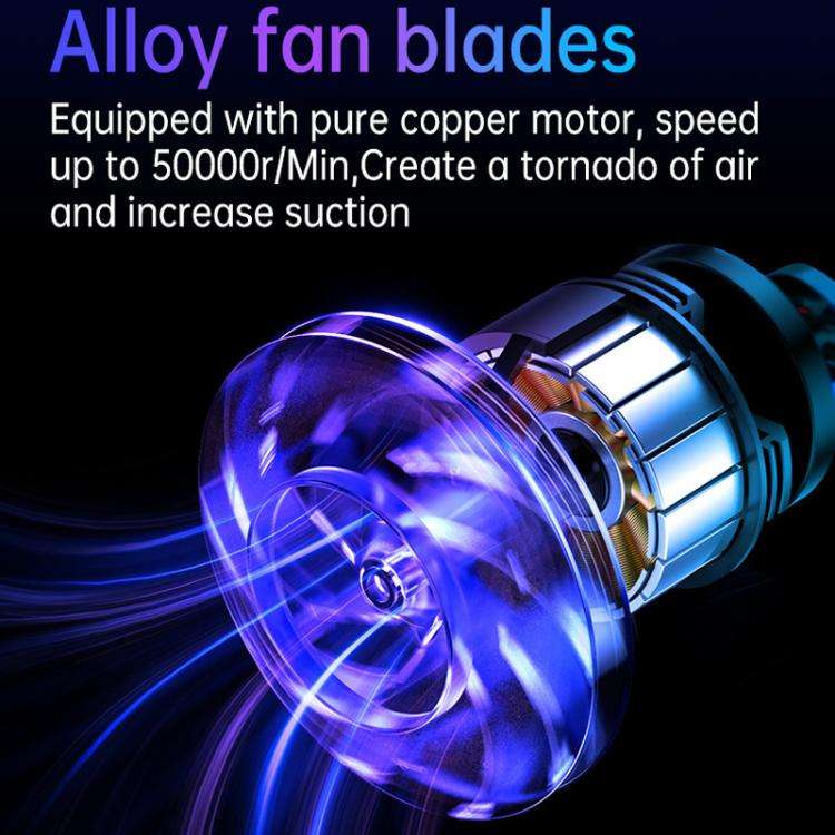 V8 Car Mini Portable Powerful Suction LED Flashing Warning Light Outdoor Lighting Vacuum Cleaner