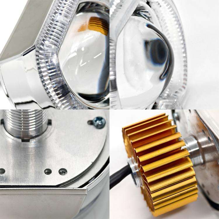 2.5 inch Motorcycle Electric Bike Car Universal Built-in LED Headlight Spot Lens Far and Near Spo...