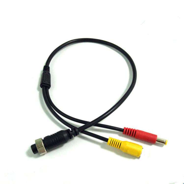 4 Pin Aviation Female To RCA Female DC Male Car Camera Adapter Connector Wire 50cm
