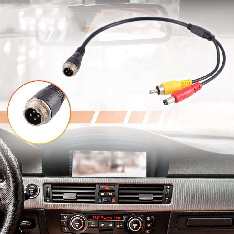 4 Pin Aviation Female To RCA Female DC Female Car Camera Adapter Connector Wire 50cm