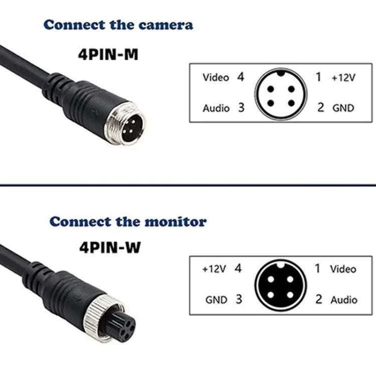 4 Pin Aviation Male To RCA Female DC Male Car Camera Adapter Connector Wire 50cm