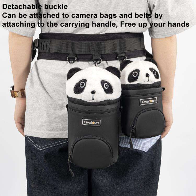 Cwatcun D162 Medium Camera Lens Cylinder Cartoon Panda Camera Lens Protective Cover