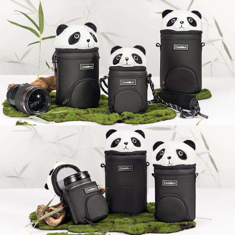 Cwatcun D162 Large Camera Lens Cylinder Cartoon Panda Camera Lens Protective Cover