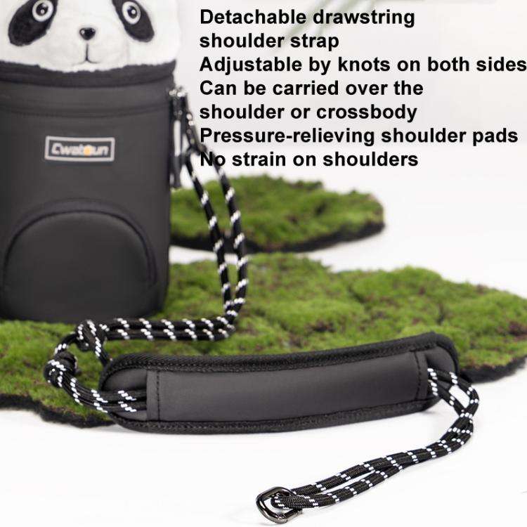 Cwatcun D162 Medium Camera Lens Cylinder Cartoon Panda Camera Lens Protective Cover