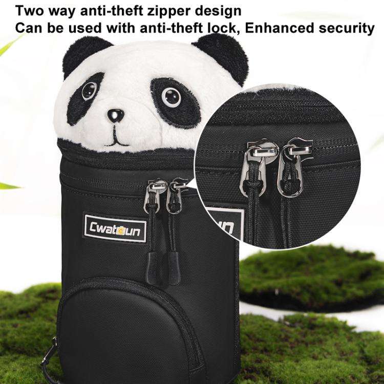 Cwatcun D162 Medium Camera Lens Cylinder Cartoon Panda Camera Lens Protective Cover