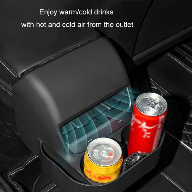 For Tesla Model 3/Y Rear Air Outlet Anti-kick Storage Box Cup Holder(TSL-305)