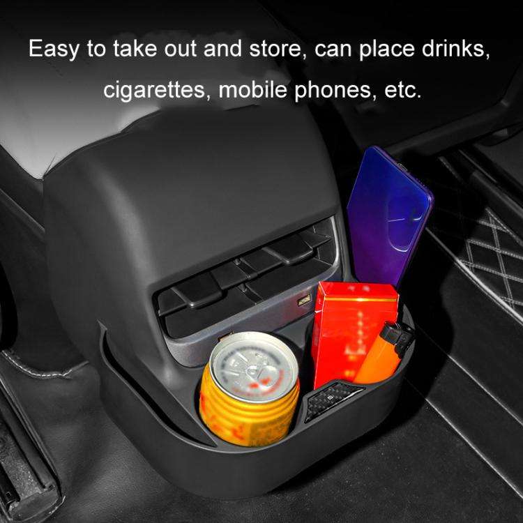 For Tesla Model 3/Y Rear Air Outlet Anti-kick Storage Box Cup Holder(TSL-305)