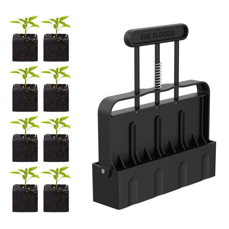 Handheld Seedling Planter Sowing Tool Soil Blocker(Black)