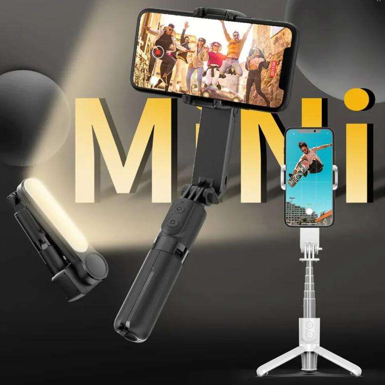 L09 Mini Handheld Folding Anti-shake Stabilizer Bluetooth Beauty Fill Light Selfie Stick(White)