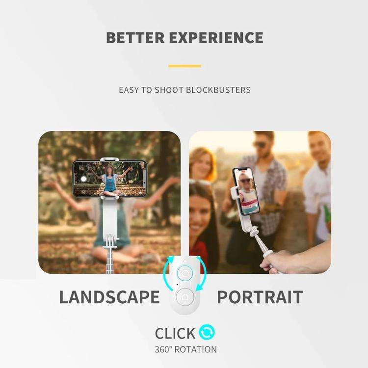 L09 Mini Handheld Folding Anti-shake Stabilizer Bluetooth Beauty Fill Light Selfie Stick(White)