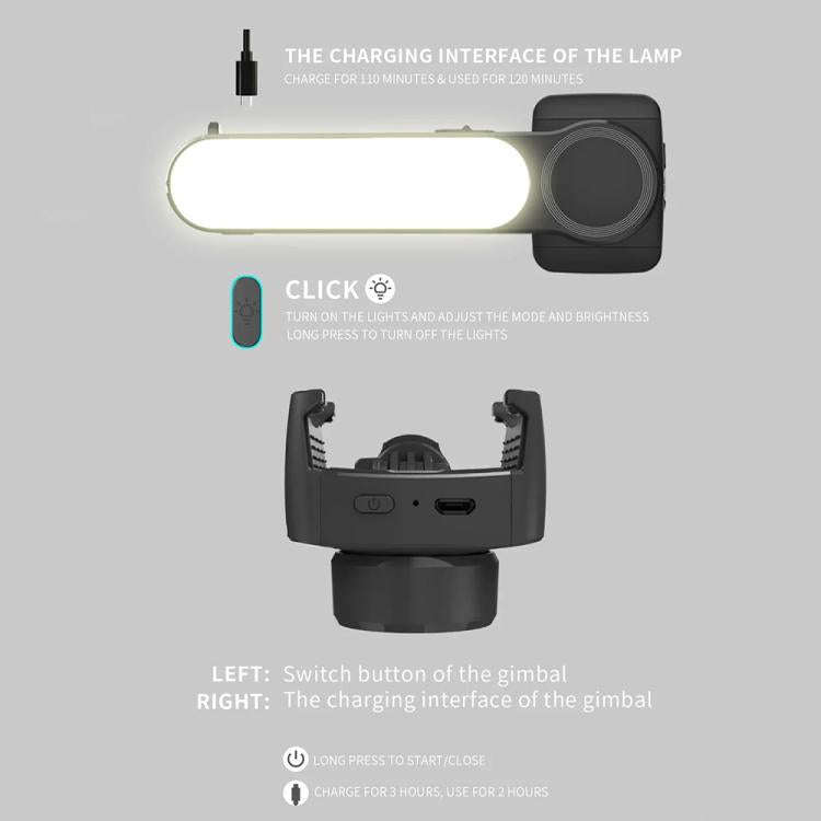 L09 Mini Handheld Folding Anti-shake Stabilizer Bluetooth Beauty Fill Light Selfie Stick(White)