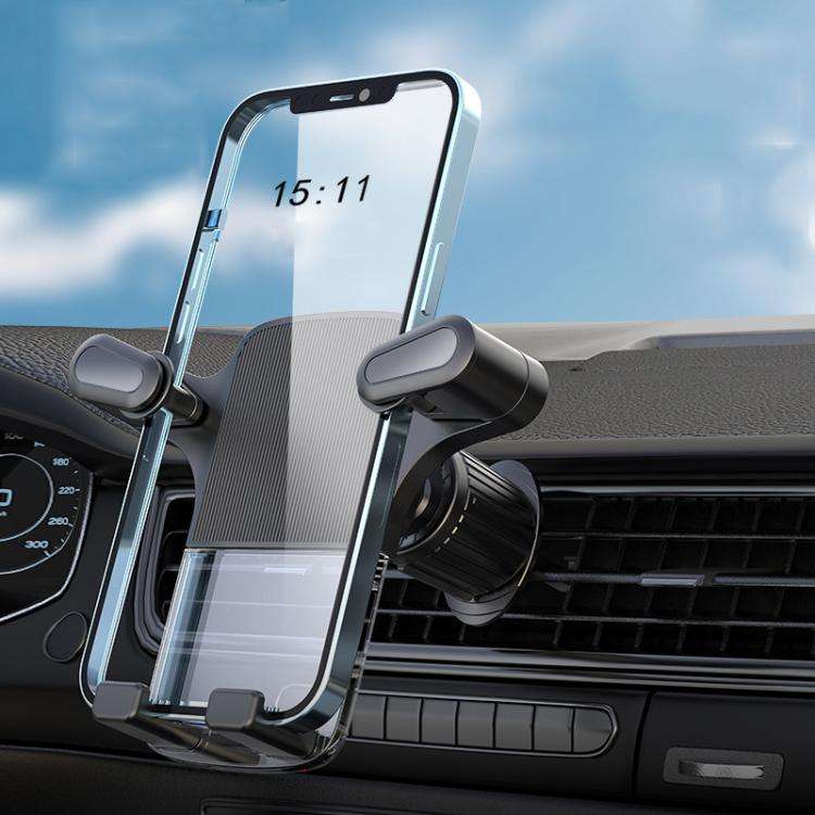 Gravity Car Mobile Phone Holder Air Outlet Fixed Clip Navigation Bracket(Black)