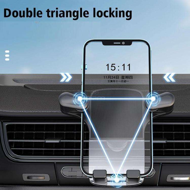 Gravity Car Mobile Phone Holder Air Outlet Fixed Clip Navigation Bracket(Black)