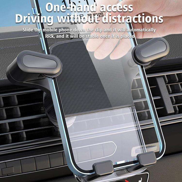 Gravity Car Mobile Phone Holder Air Outlet Fixed Clip Navigation Bracket(Black)