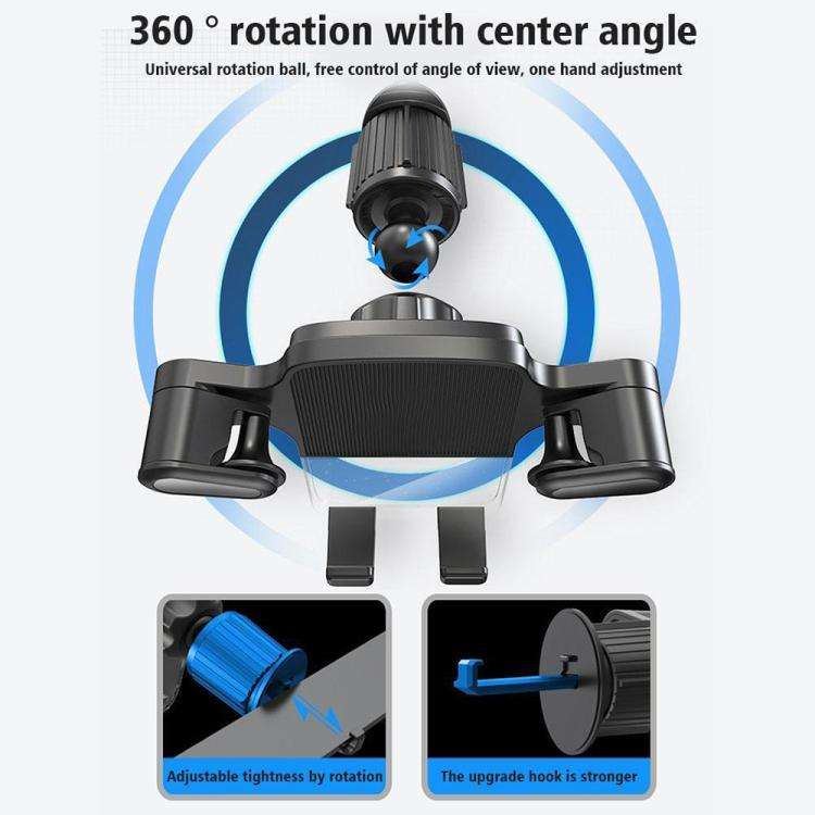 Gravity Car Mobile Phone Holder Air Outlet Fixed Clip Navigation Bracket(Black)