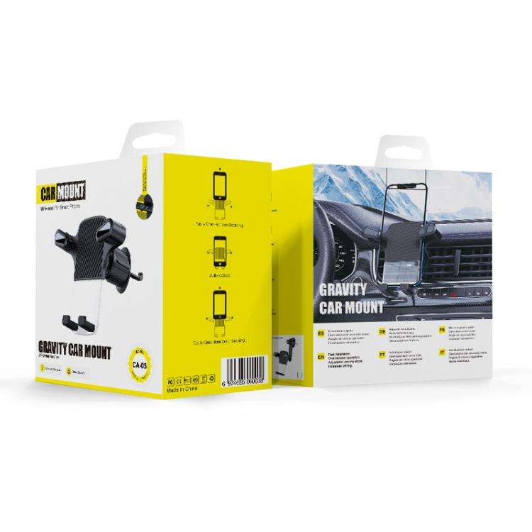 Gravity Car Mobile Phone Holder Air Outlet Fixed Clip Navigation Bracket(Black)