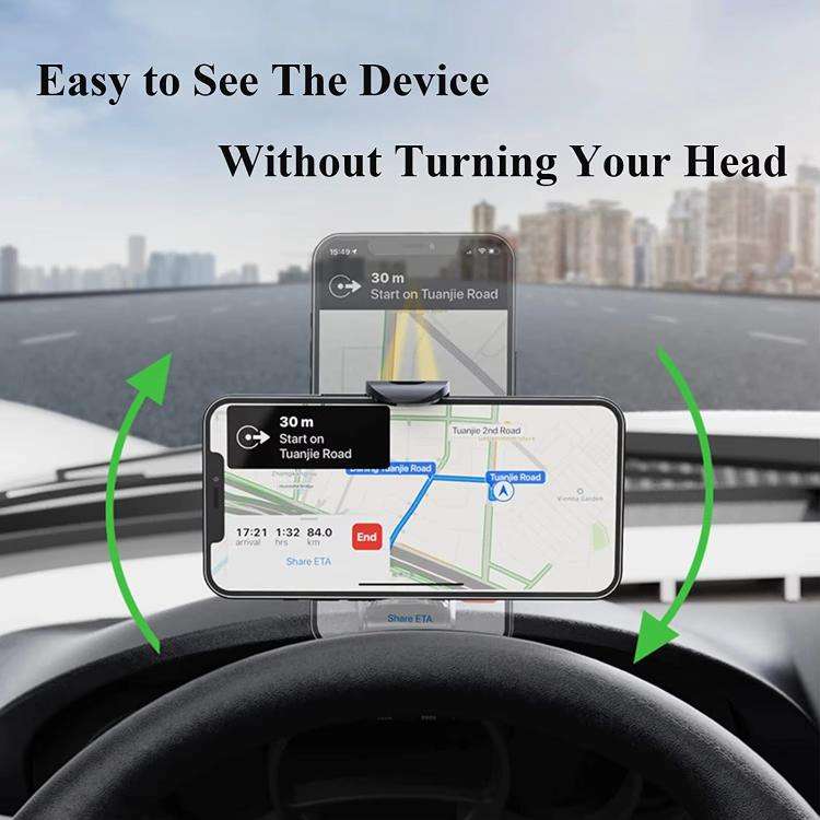 Car Dashboard Sun Visor Phone Mount Holder Center Console Navigation Bracket(Black)