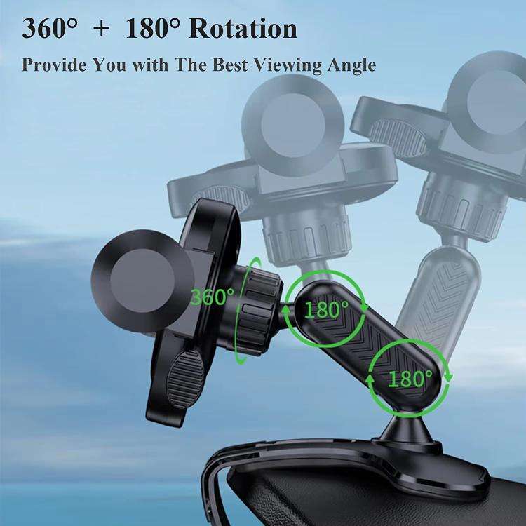 Car Dashboard Sun Visor Phone Mount Holder Center Console Navigation Bracket(Black)