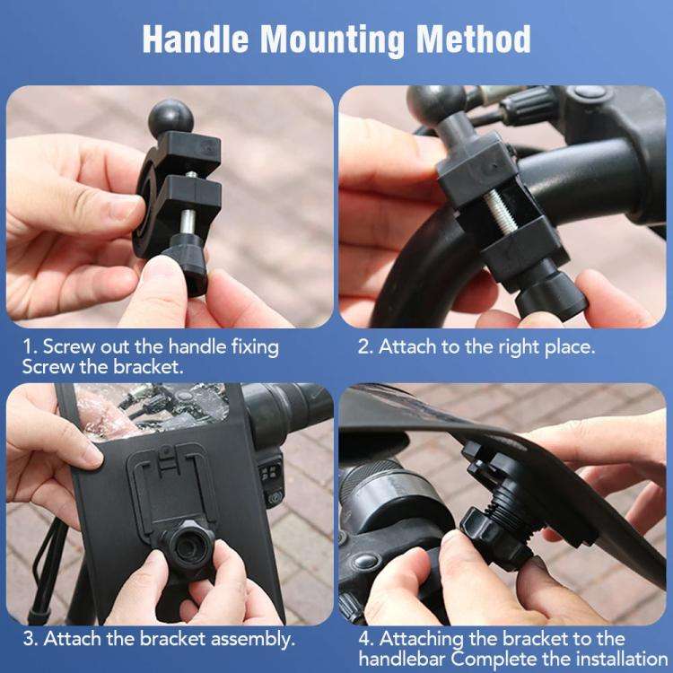 Bicycle Waterproof Phone Bag Mount Stand 360 Degree Rotation Motorcycle Bike Cellphone Holder, Sp...