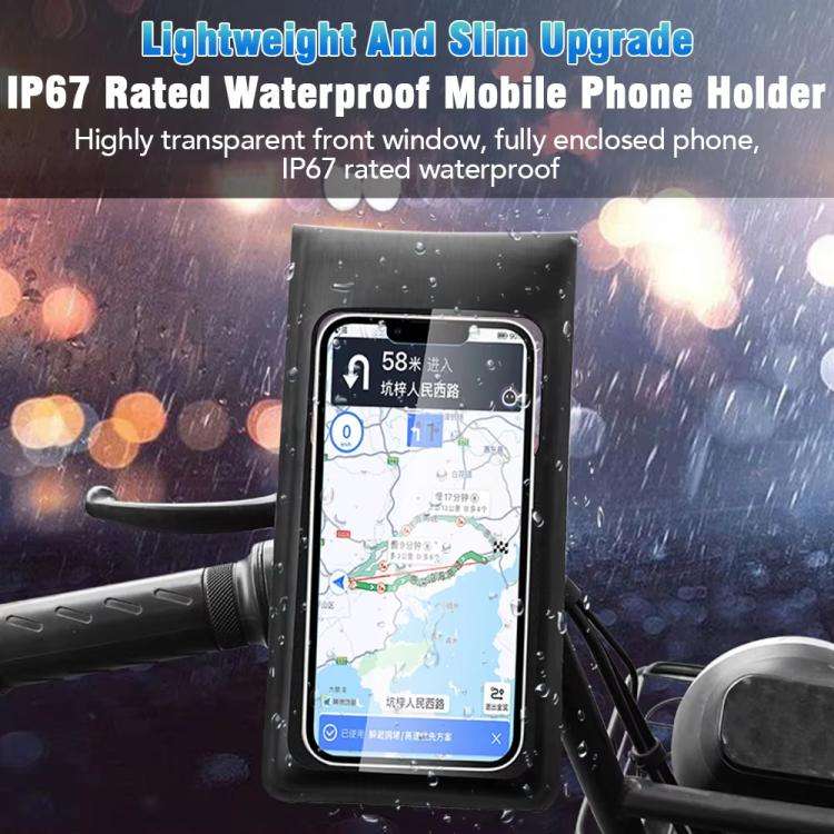 Bicycle Waterproof Phone Bag Mount Stand 360 Degree Rotation Motorcycle Bike Cellphone Holder, Sp...