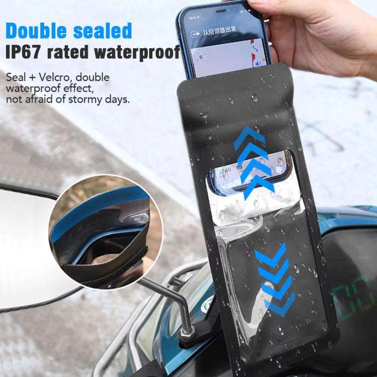 Bicycle Waterproof Phone Bag Mount Stand 360 Degree Rotation Motorcycle Bike Cellphone Holder, Sp...