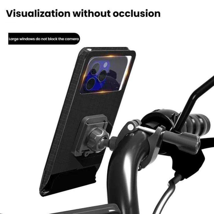 Bicycle Holder Waterproof Pouch Bag Bike Motorcycle Handlebar Mirror Phone Stand Mount, Size: L