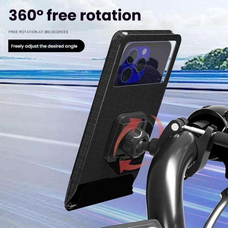 Bicycle Holder Waterproof Pouch Bag Bike Motorcycle Handlebar Mirror Phone Stand Mount, Size: L