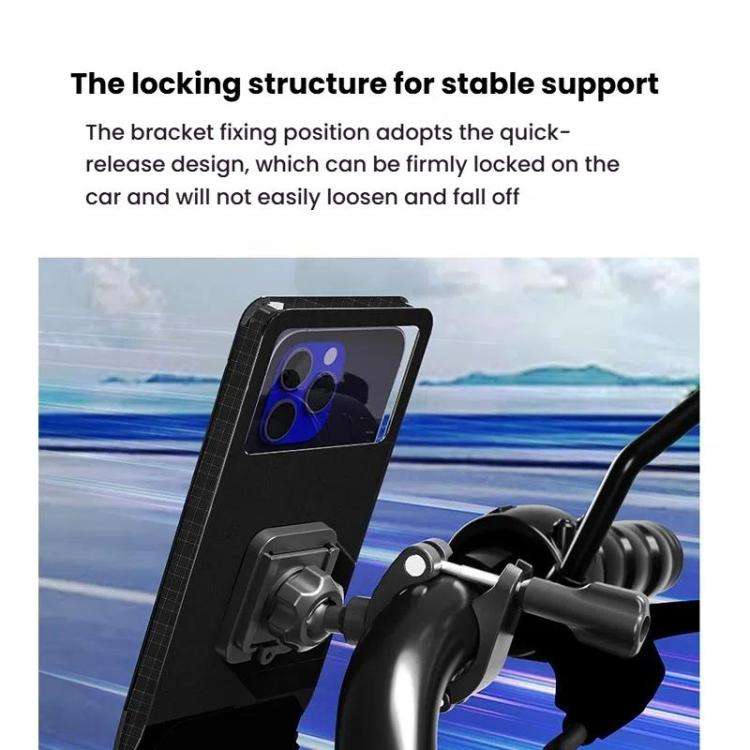 Bicycle Holder Waterproof Pouch Bag Bike Motorcycle Handlebar Mirror Phone Stand Mount, Size: L