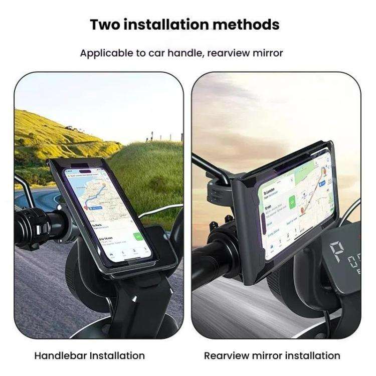 Bicycle Holder Waterproof Pouch Bag Bike Motorcycle Handlebar Mirror Phone Stand Mount, Size: L