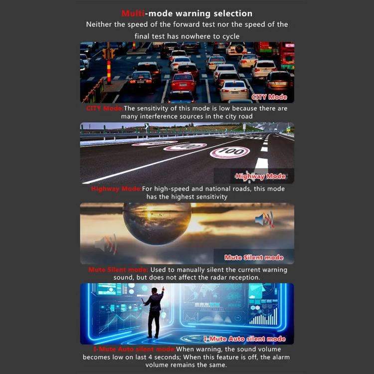 RAD2000 Car Lidar Speed Detector Car Electronic Dog, Support English/Russian