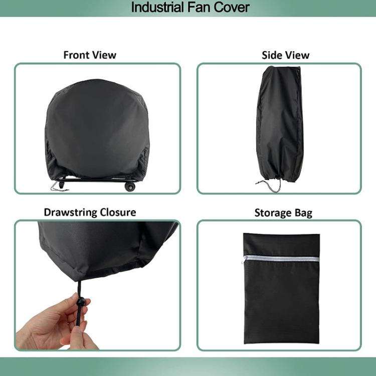78 x 22 x 78cm Outdoor Industrial Fan Waterproof and Dustproof Protective Cover(Black)