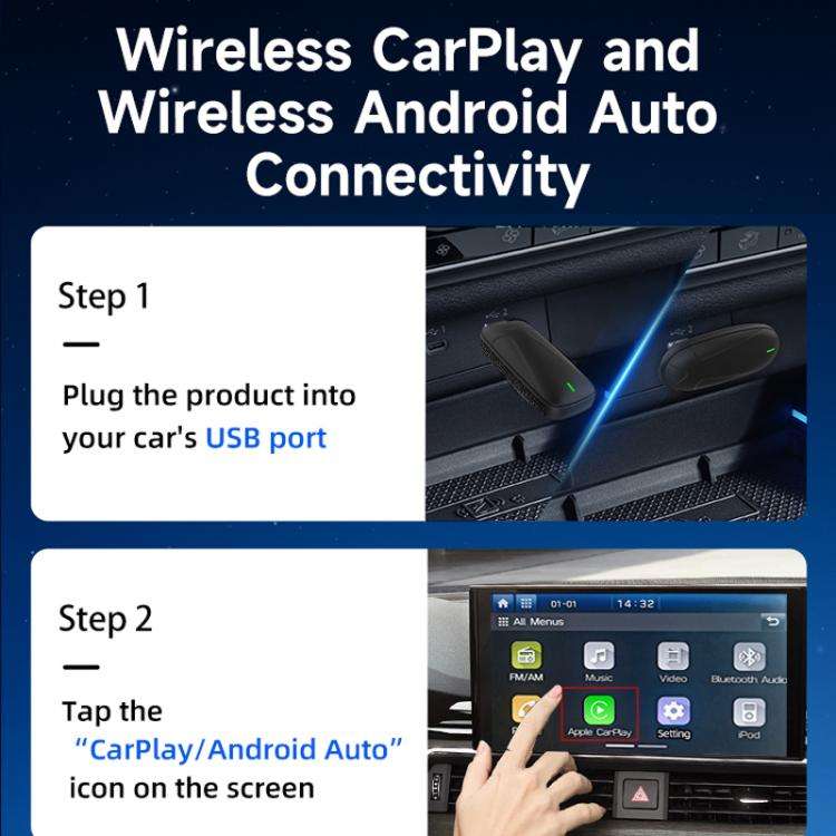 Original Carplay Wired To Wireless Box Adapter Car Connect Android Box, Model: MINI SE X2AIR Black