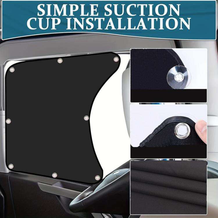 2pcs Car Sun Protection Heat Insulation Sunshade Front Side Curtains