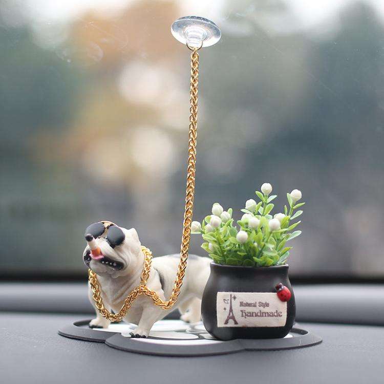 Car Bully Dog Car Center Console Accessories Social Dog Decoration Supplies Car Interior Ornament...