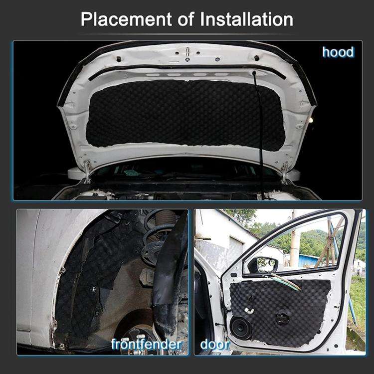 100x50x2cm Car Rubber Plastic Self-adhesive Wave Crest Shockproof Sound-absorbing Cotton