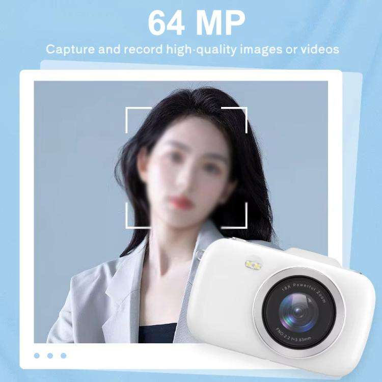 G7-A 2.8-inch 18X Digital Zoom 4K HD Beauty Digital Camera(White + OTG)