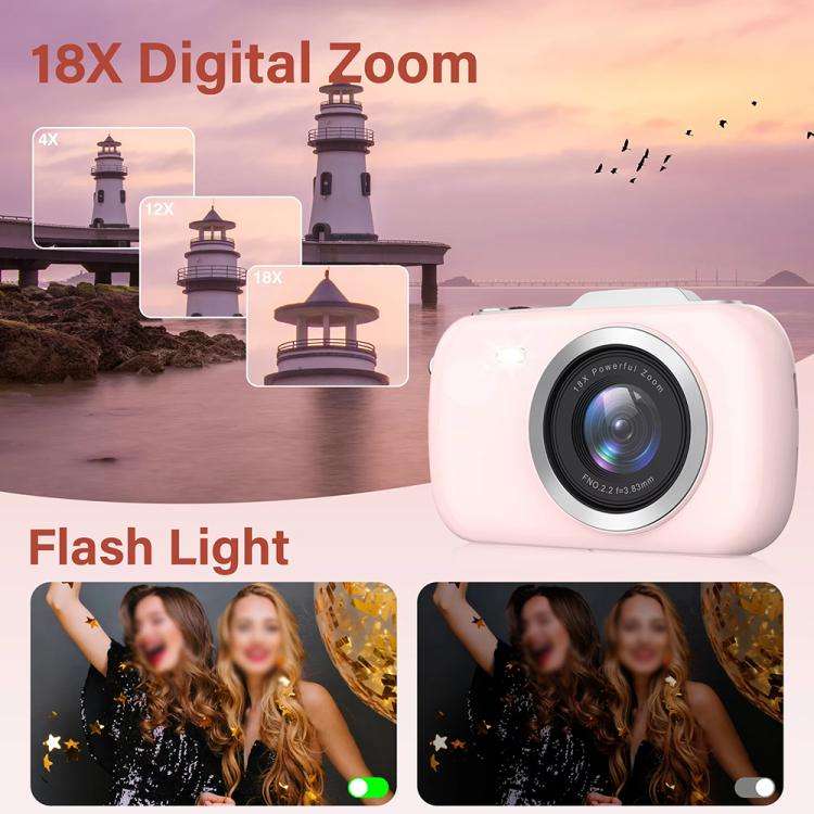 G7-A 2.8-inch 18X Digital Zoom 4K HD Beauty Digital Camera(Pink)